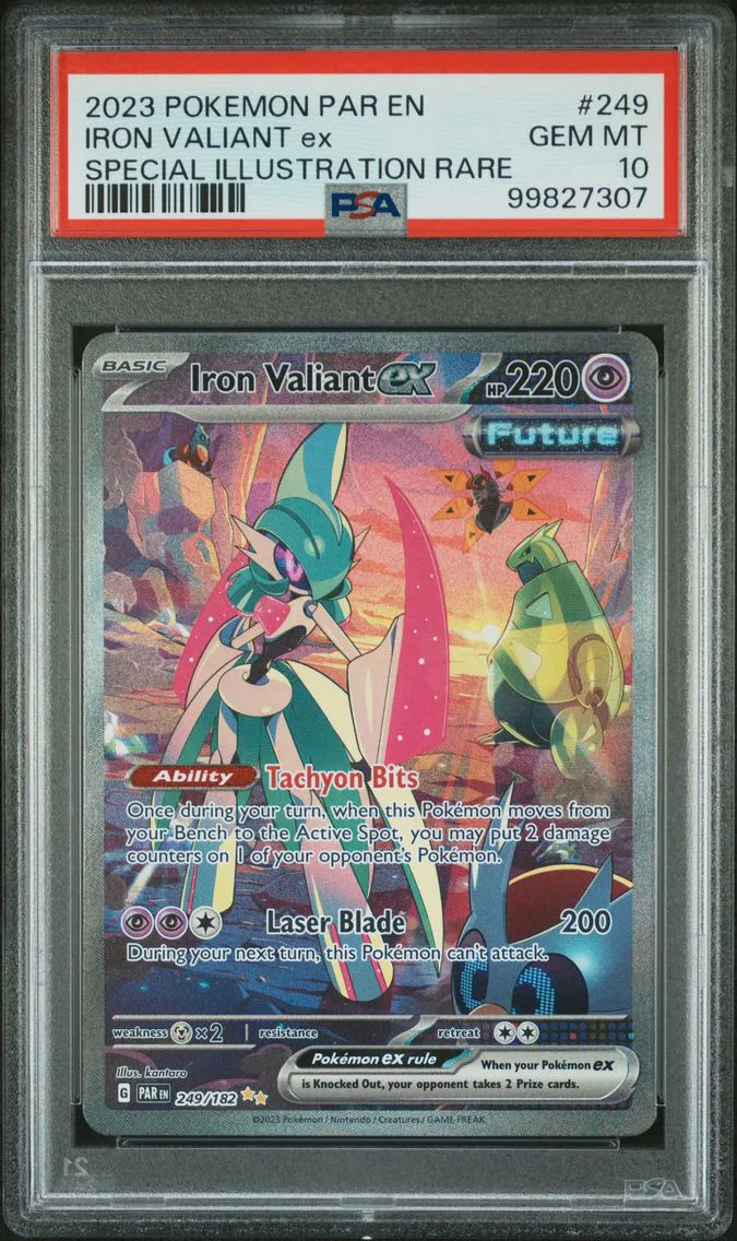 2023 Pokemon Par EN-Paradox Rift Iron Valiant EX Par EN-Paradox Rift #249 PSA 10