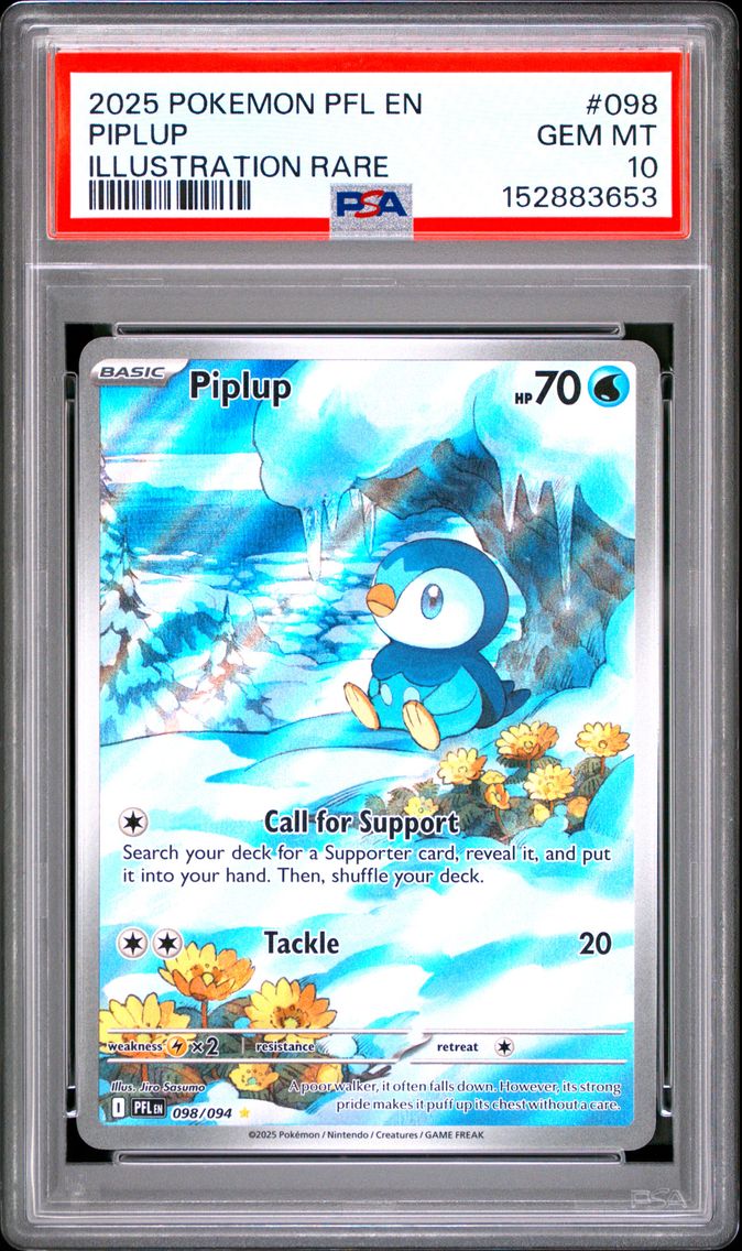 2025 #098 Piplup PSA 10 Pfl EN-Phantasmal Flames