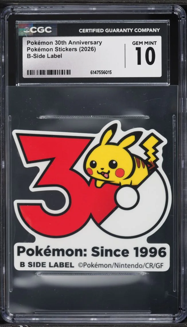 2026 Pokemon Japanese B-Side Label Stickers 30th Anniversary CGC 10 GEM MINT