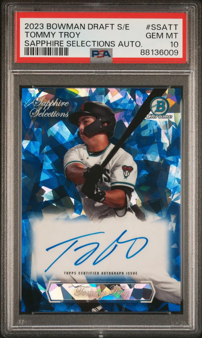 2023 #SSATT Tommy Troy PSA 10 Bowman Draft Sapphire Edition Sapphire Selections Autograph