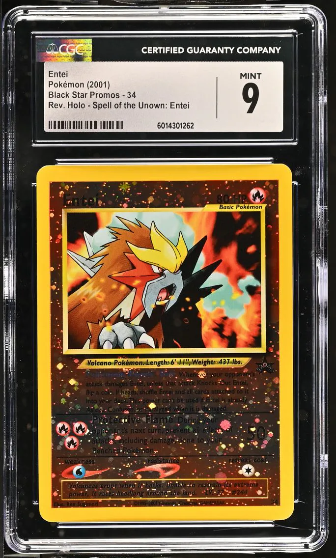 2001 #34 Entei CGC 9 Black Star Promos - WotC - English
