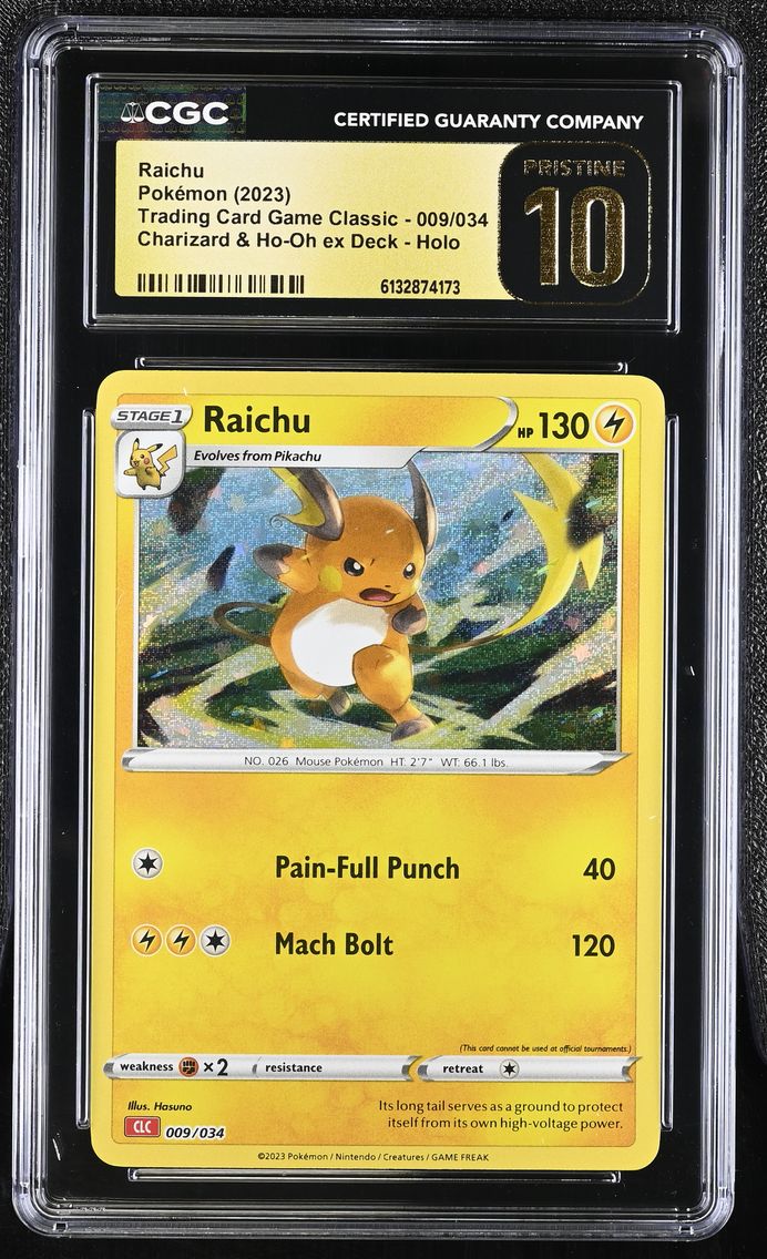 2023 #009 Raichu CGC 10 Pristine Trading Card Game Classic - CLV, CLC, CLB - English