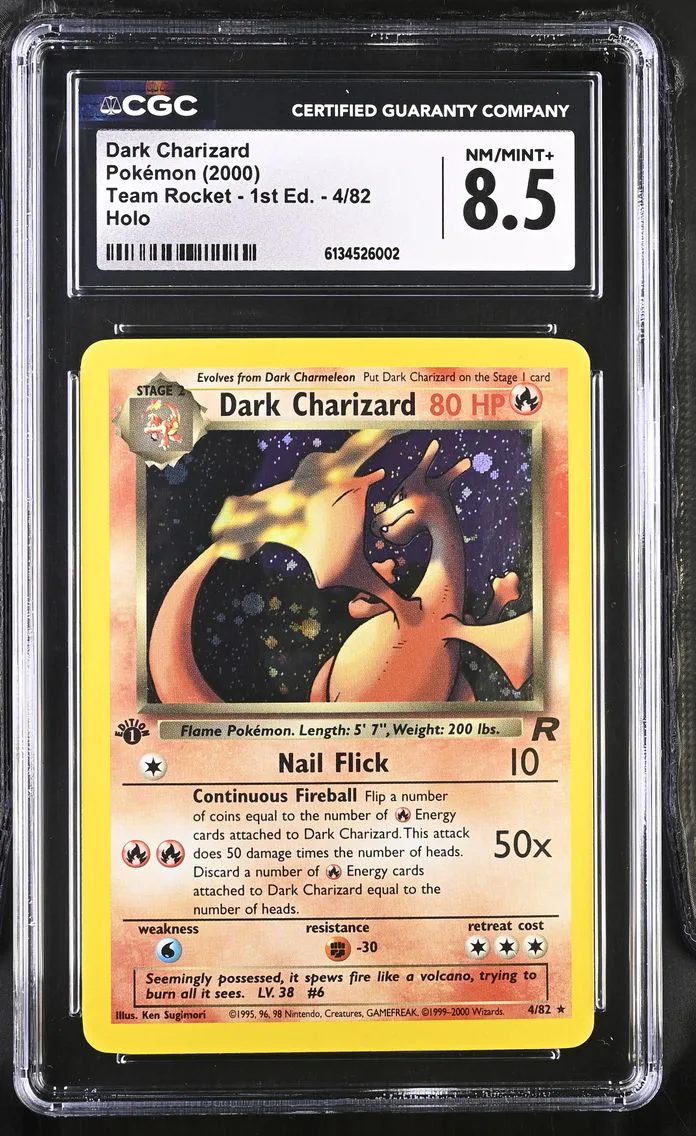 2000 #30042 Dark Charizard CGC 8.5 Holo Team Rocket - 1st Edition - English Pokemon