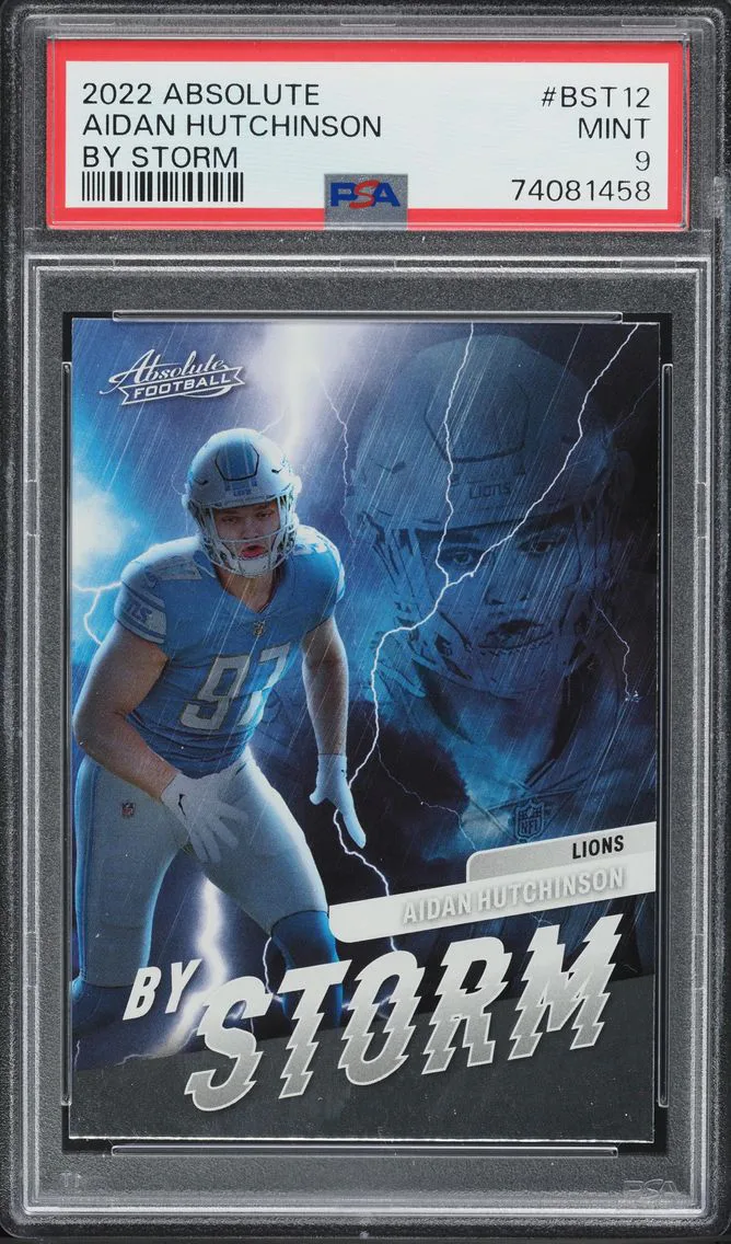2022 ABSOLUTE BY STORM AIDAN HUTCHINSON ROOKIE #BST12 PSA 9 MINT
