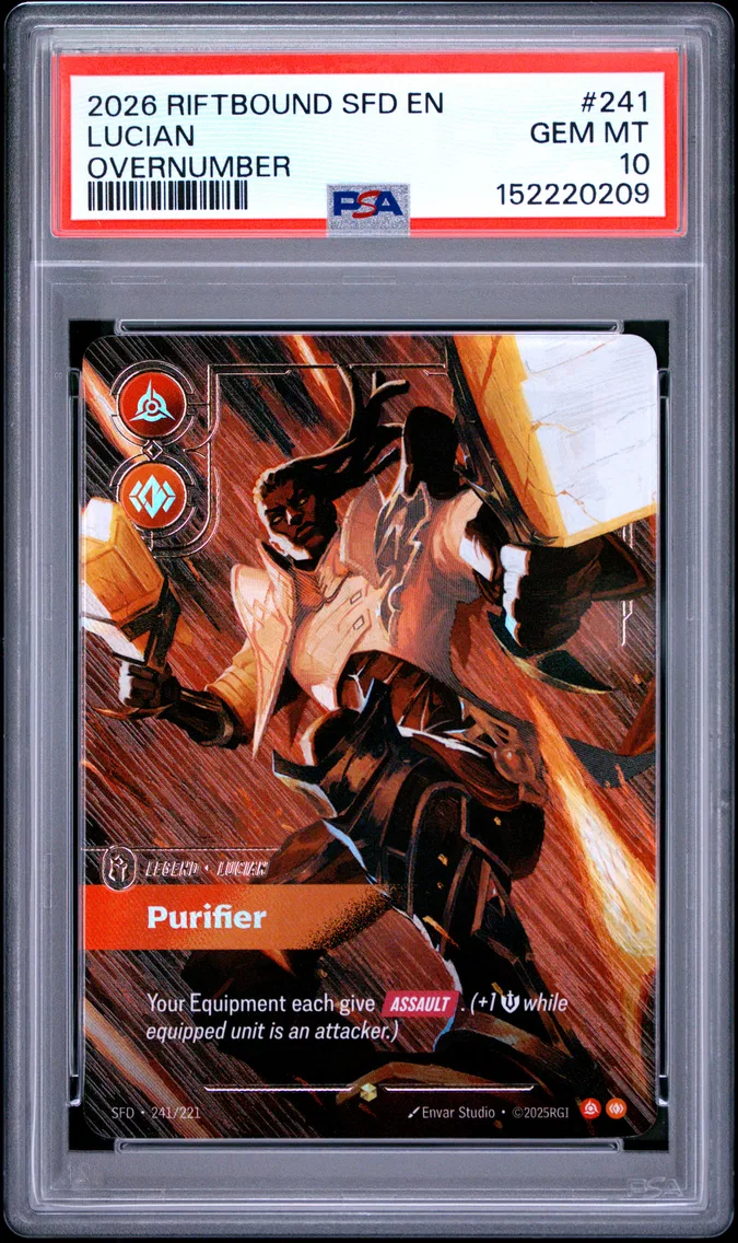 2026 #241 Lucian - Purifier PSA 10 Riftbound: League of Legends Sfd-Spiritforged