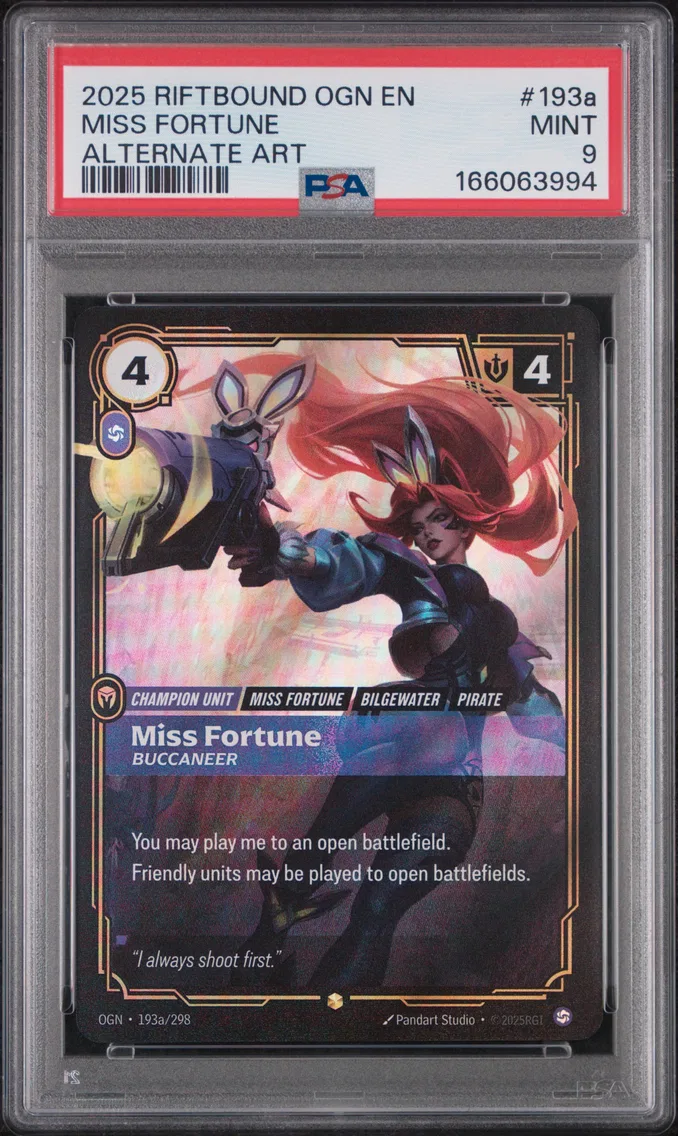 2025 #193a Miss Fortune - Buccaneer PSA 9 Riftbound: League of Legends Ogn-Origins