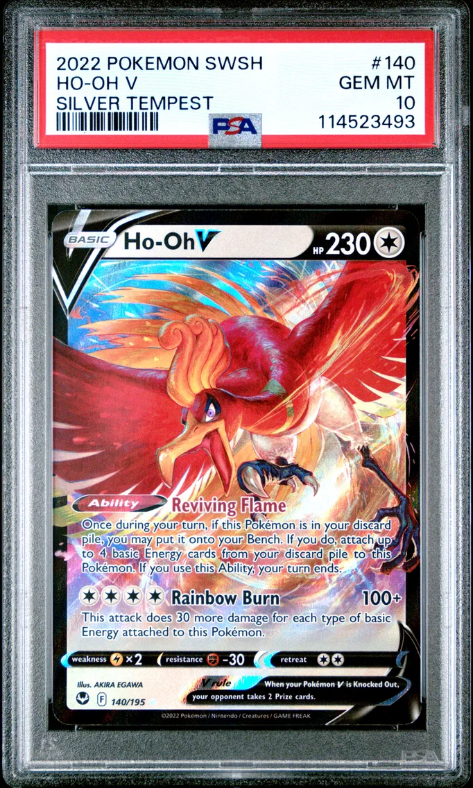 2022 #140 HO-Oh V PSA 10 Sword & Shield Silver Tempest