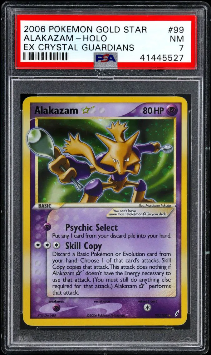 2006 #99 Alakazam-Holo Gold Star PSA 7 EX Crystal Guardians
