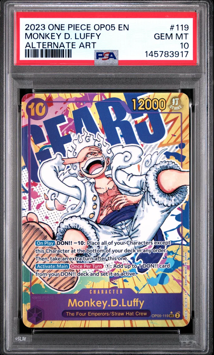 2023 #119 Monkey D. Luffy PSA 10 One Piece OP05-Awakening of the New Era