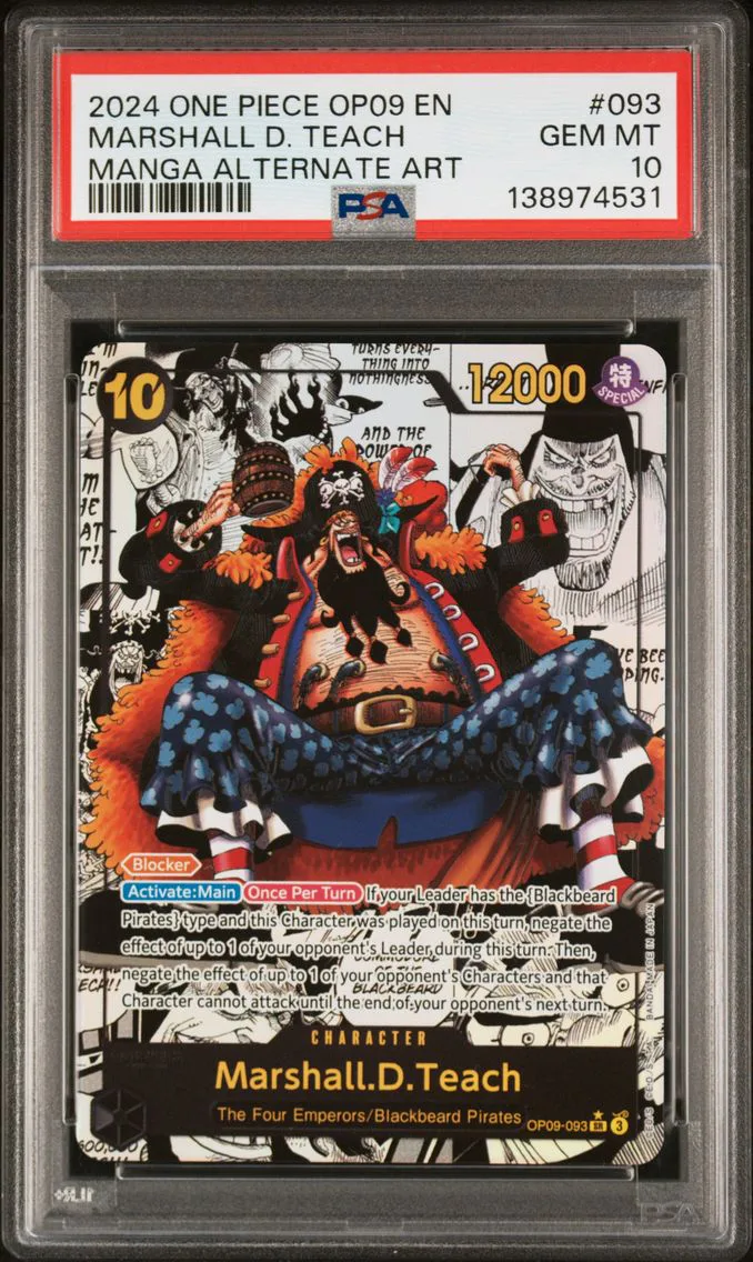 2024 #093 Marshall D. Teach PSA 10 One Piece OP09-Emperors in the New World