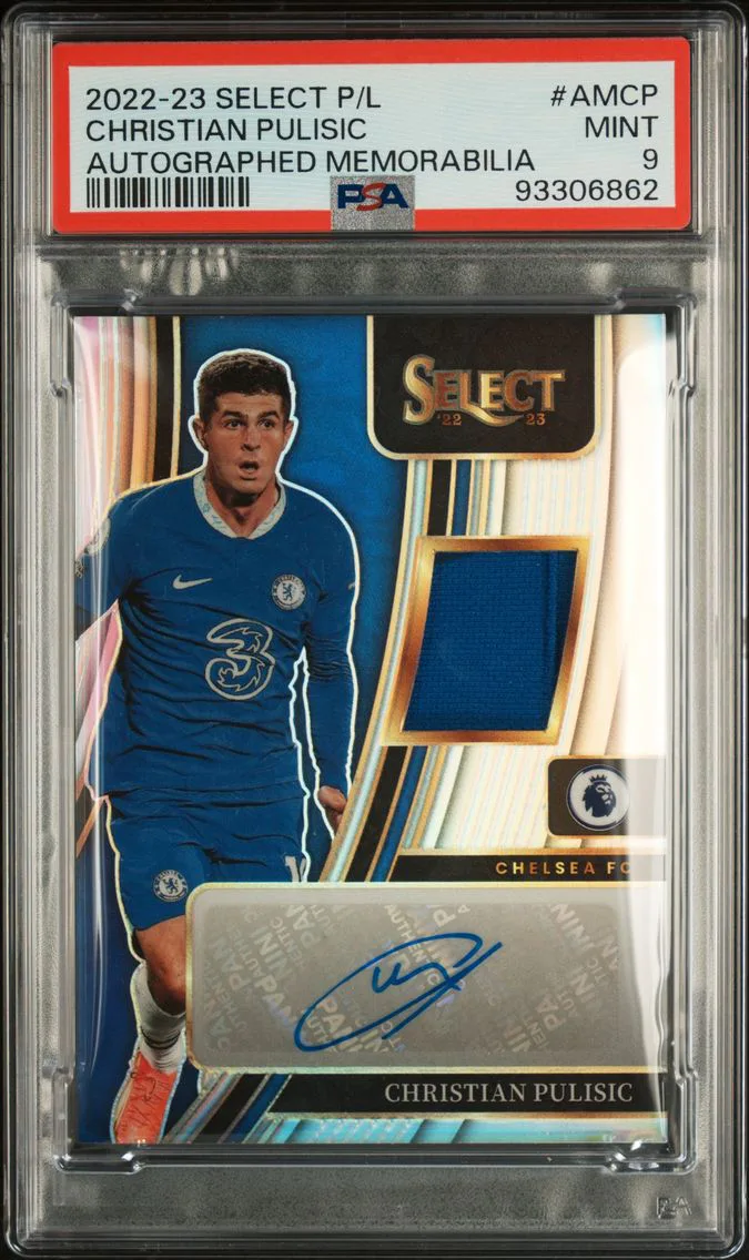 2022 #AMCP Christian Pulisic PSA 9 Panini Select Premier League Autographed Memorabilia