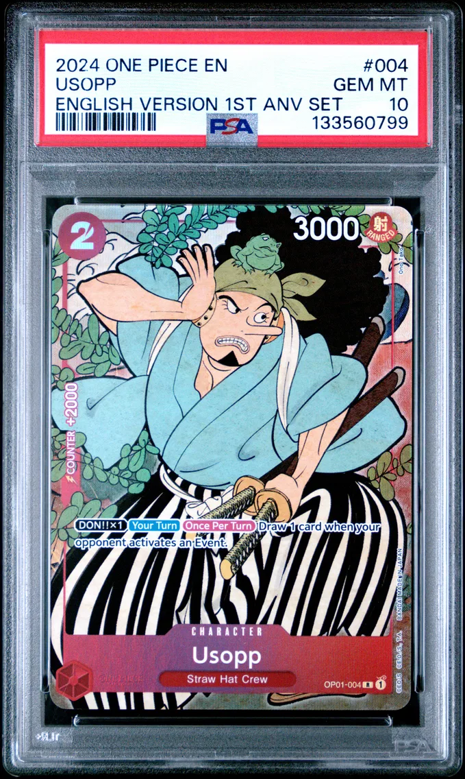 2024 #004 Usopp PSA 10 One Piece English Version 1st Anniversary Set