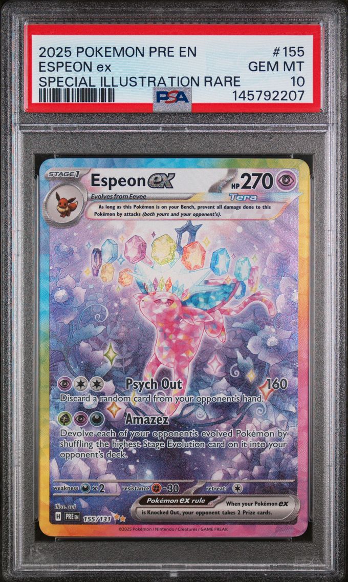 2025 #155 Espeon EX PSA 10 Pre EN-Prismatic Evolutions