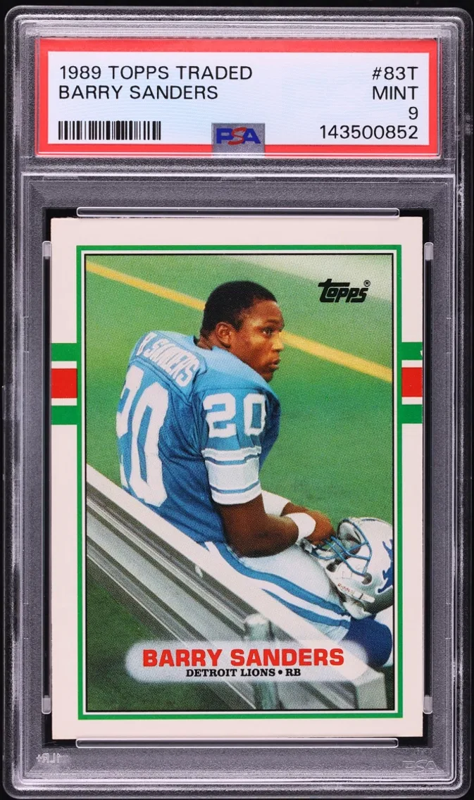 1989 #83T Topps Traded Barry Sanders ROOKIE MINT PSA 9