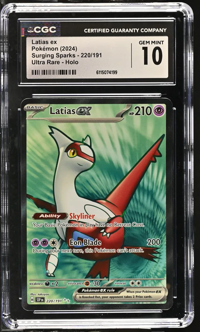 2024 #220 Latias ex CGC 10 Surging Sparks - SSP EN - English