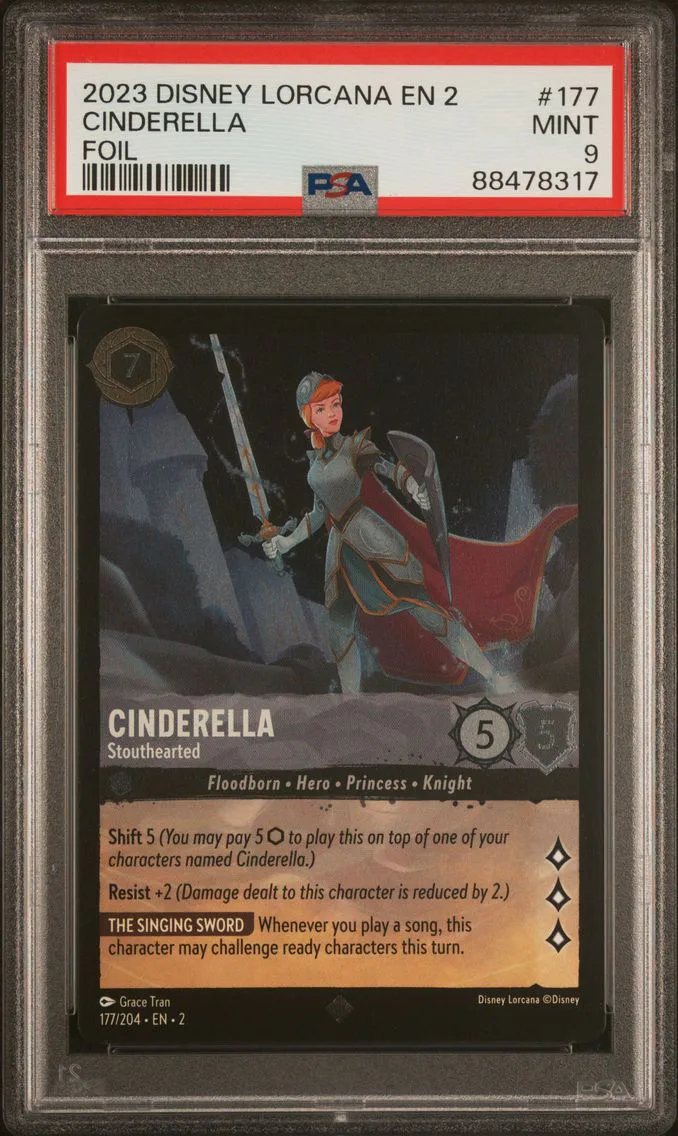2023 #177 Cinderella - Stouthearted PSA 9 Disney Lorcana EN 2-Rise of the Floodborn