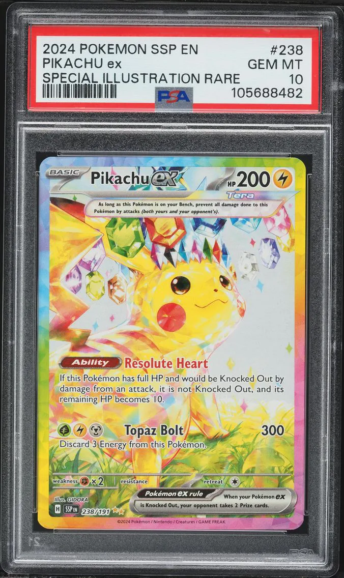 2024 #238 Pikachu EX PSA 10 Ssp EN-Surging Sparks Pokemon