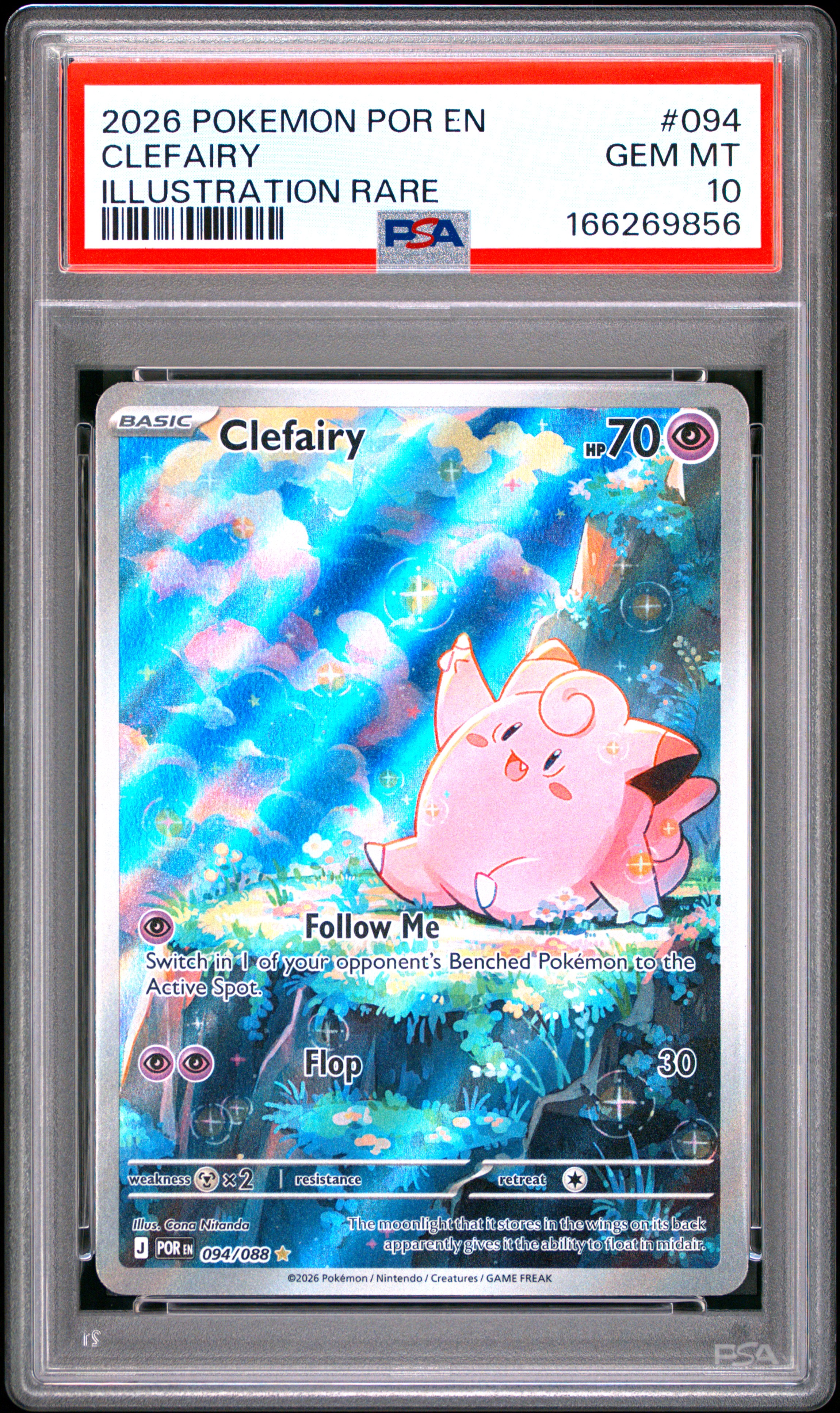 2026 #094 Clefairy PSA 10 Por En-Perfect Order