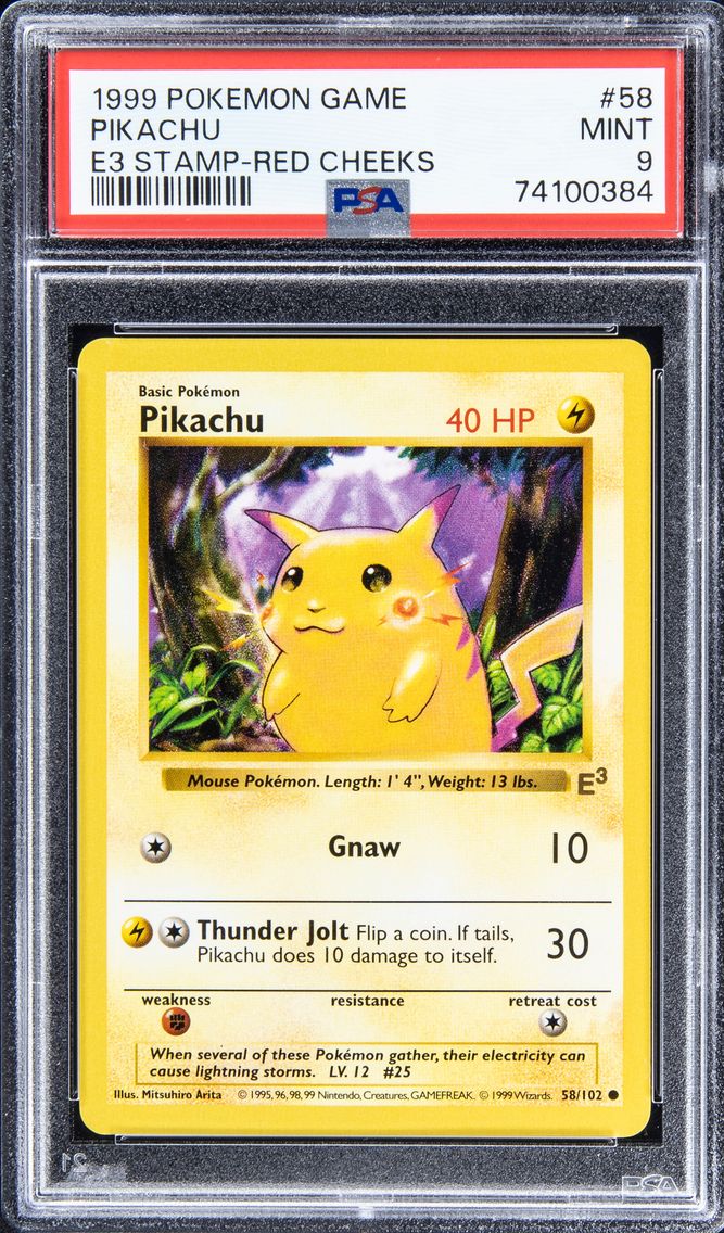 1999 #58 Pikachu PSA 9 Game Poke