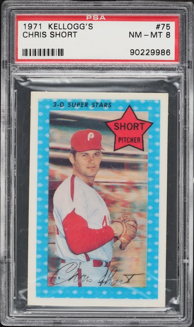 1971 #75 Chris Short PSA 8 Kellogg's