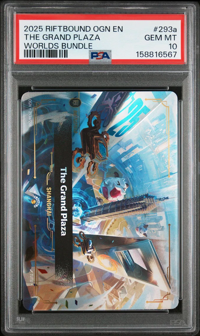 2025 #293a The Grand Plaza PSA 10 Riftbound: League of Legends Ogn-Origins