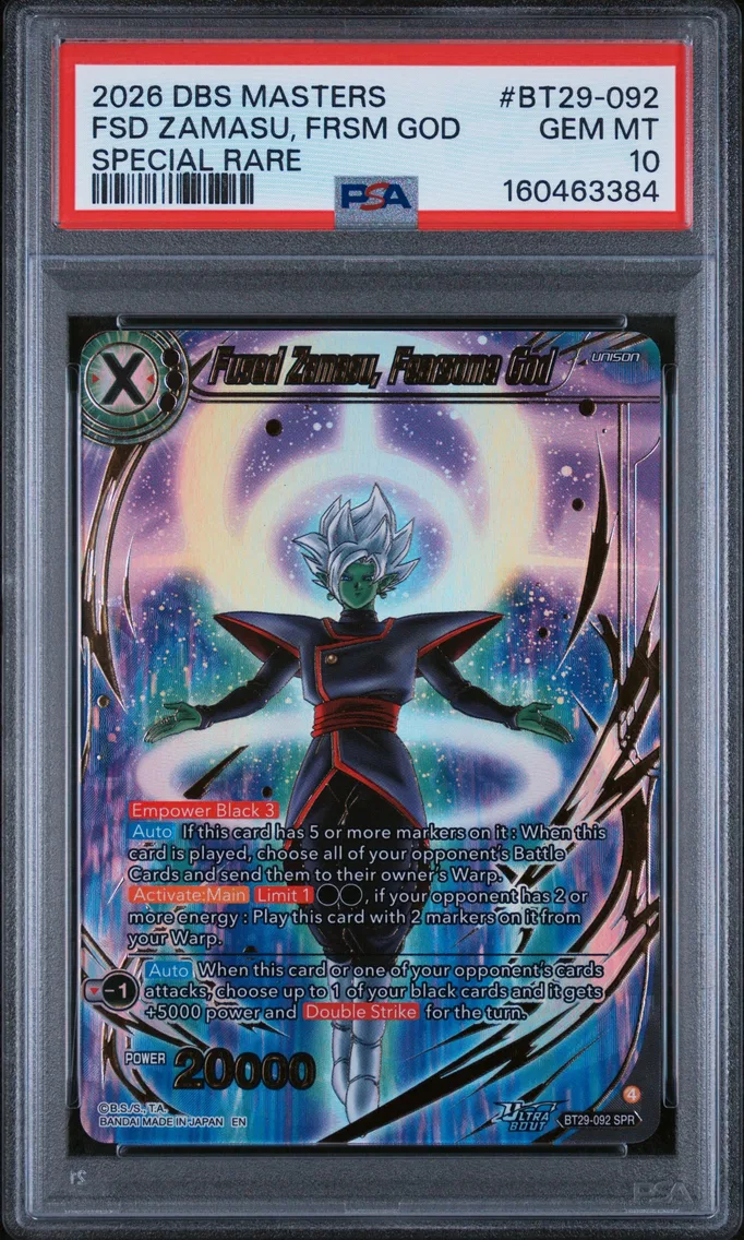 2026 #BT29-092 Fused Zamasu, Fearsome God PSA 10 Dragon Ball Super Card Game Masters Series 29 Fearsome Rivals