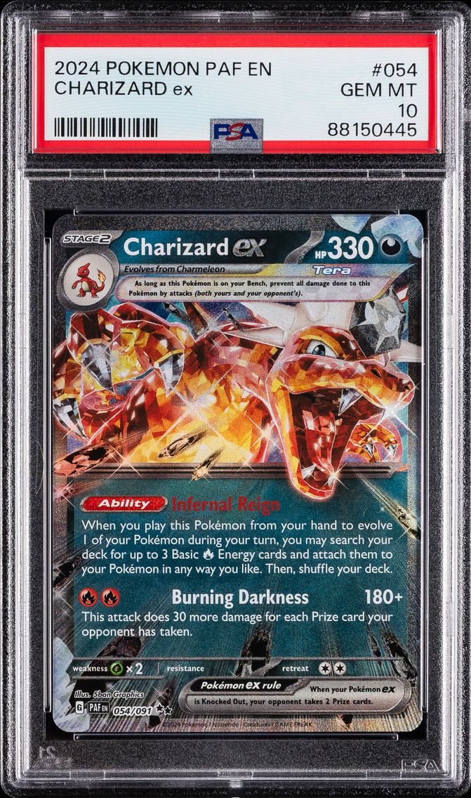 2024 #054 Charizard EX PSA 10 Paf EN-Paldean Fates Pokemon
