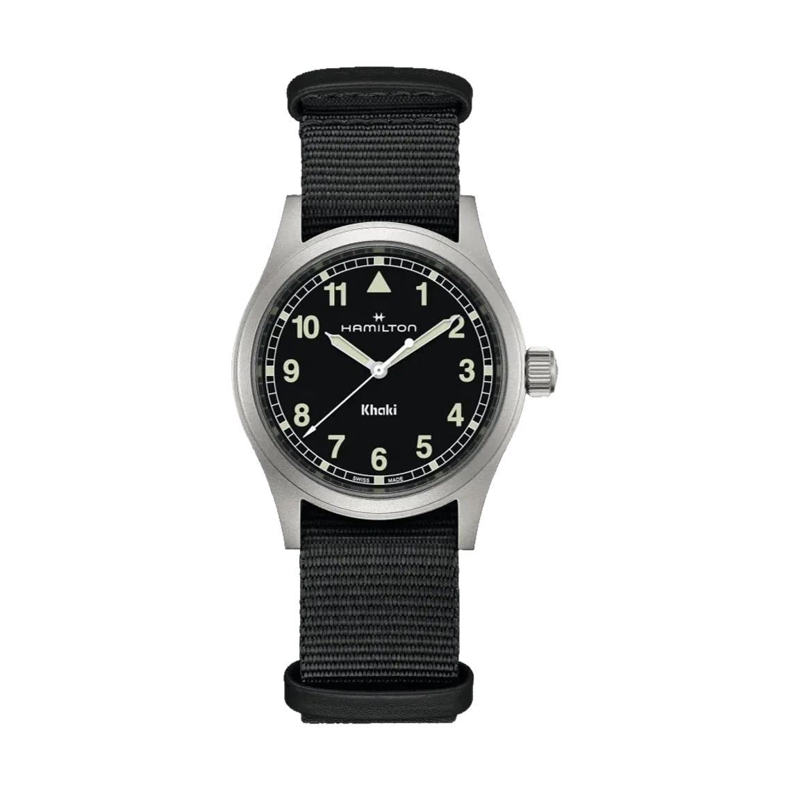 Hamilton Khaki Field Quartz 38mm - Black on One-Piece Textile Strap