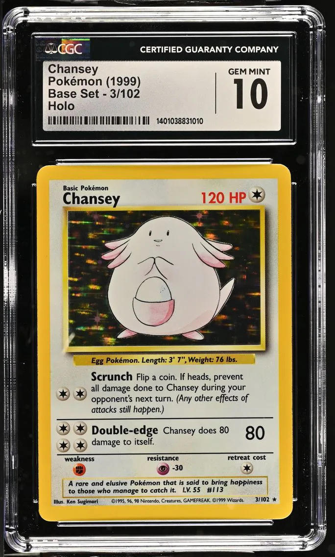 1999 #3 Chansey CGC 10 Base Set 