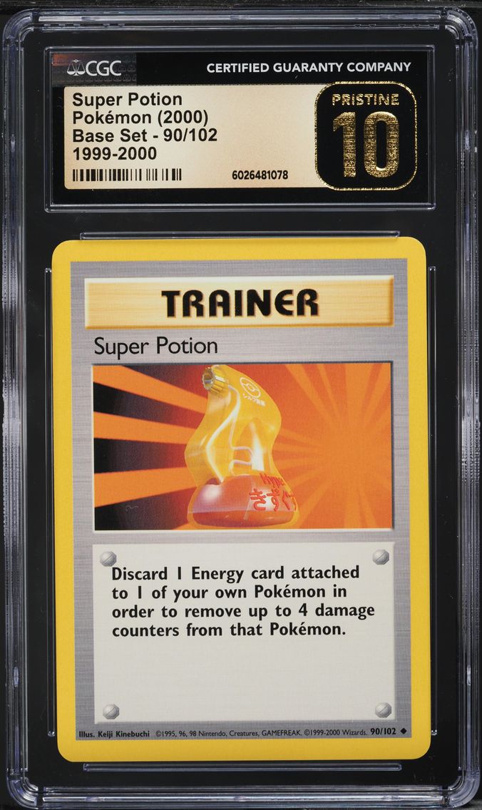 1999 #90 EMON BASE SET SUPER POTION CGC 10 PRISTINE POKEMON