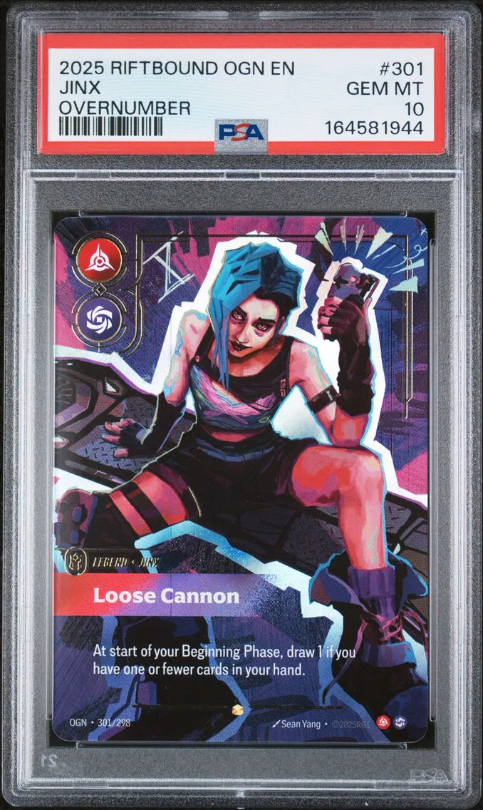 2025 #301 Jinx - Loose Cannon PSA 10 Riftbound: League of Legends Ogn-Origins