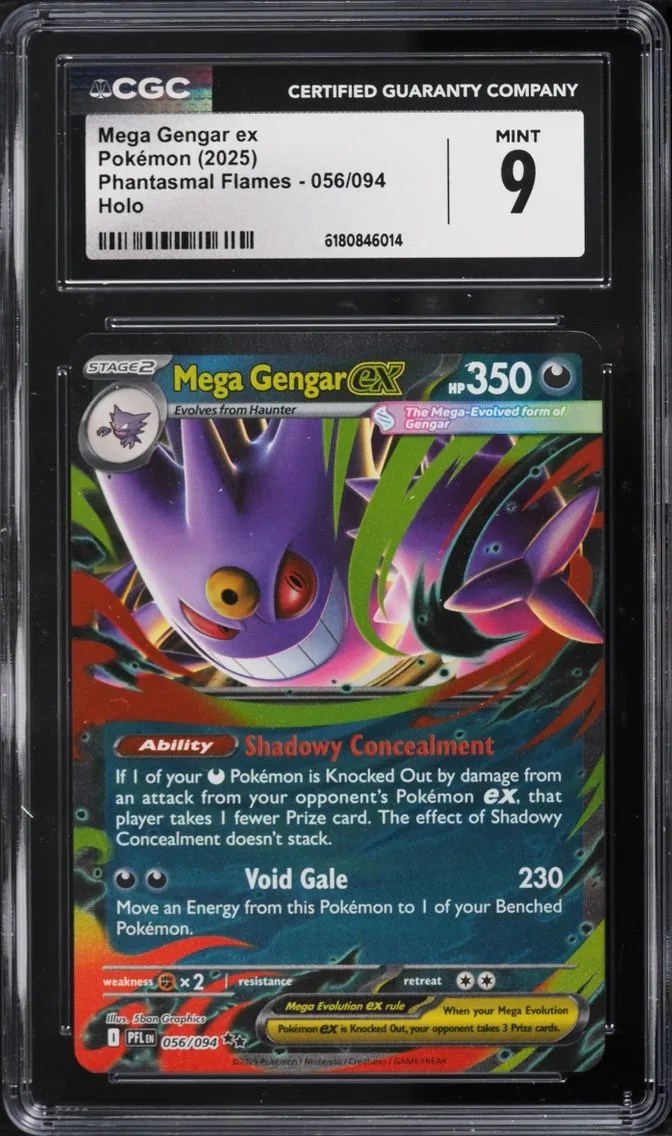 2025 Pokemon Mega Evolution Phantasmal Flames Holo Mega Gengar EX #56 CGC 9 MINT
