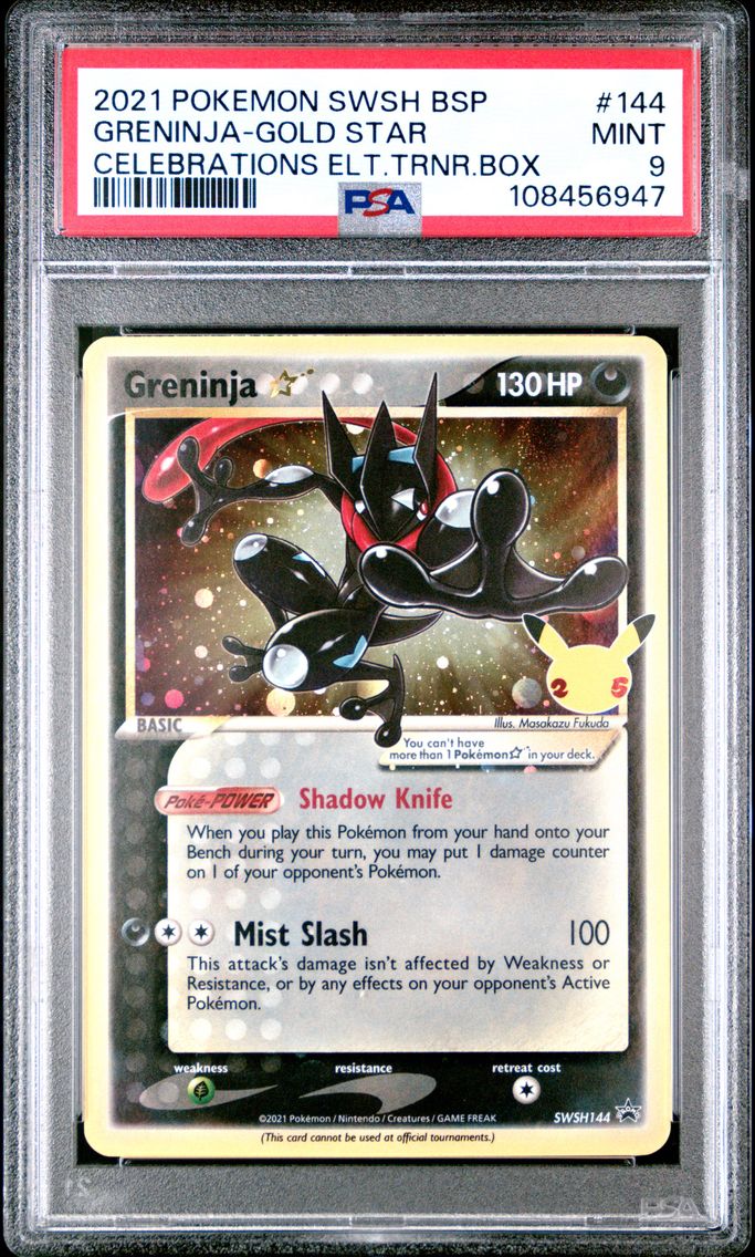 2021 #144 Greninja-Gold Star PSA 9 Swsh Black Star Promo
