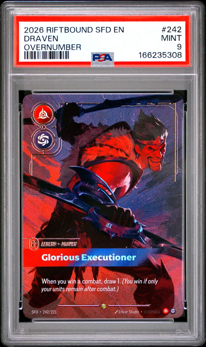 2026 #242 Draven - Glorious Executioner PSA 9 Riftbound: League of Legends Sfd-Spiritforged