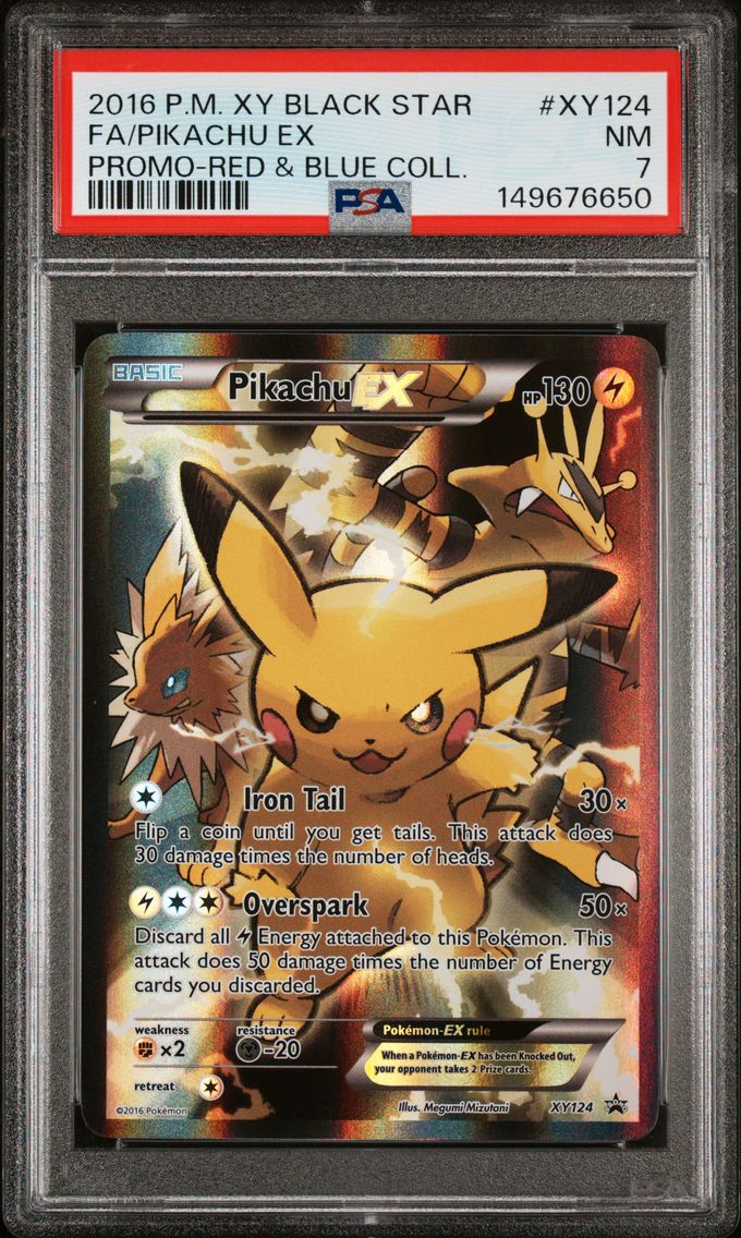 2016 #XY124 Full Art/Pikachu EX PSA 7 XY Black Star Promo