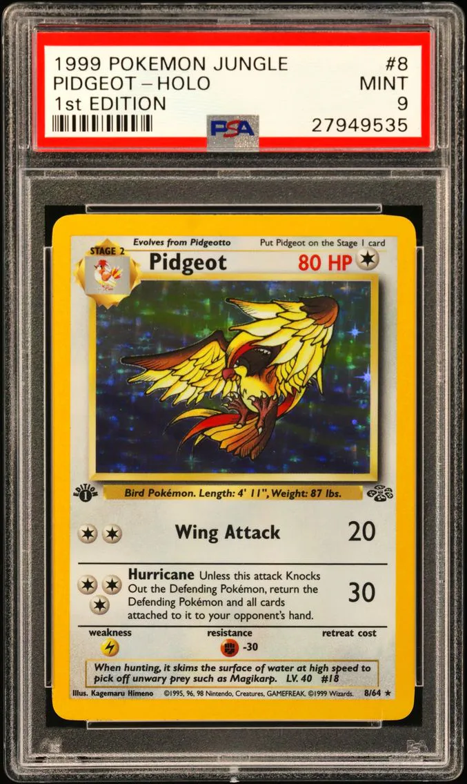 1999 #8 Pidgeot-Holo 1st Edition PSA 9 Jungle
