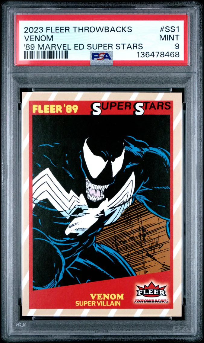 2023 #SS1 Venom PSA 9 Fleer Throwbacks '89 Marvel Edition Super Stars