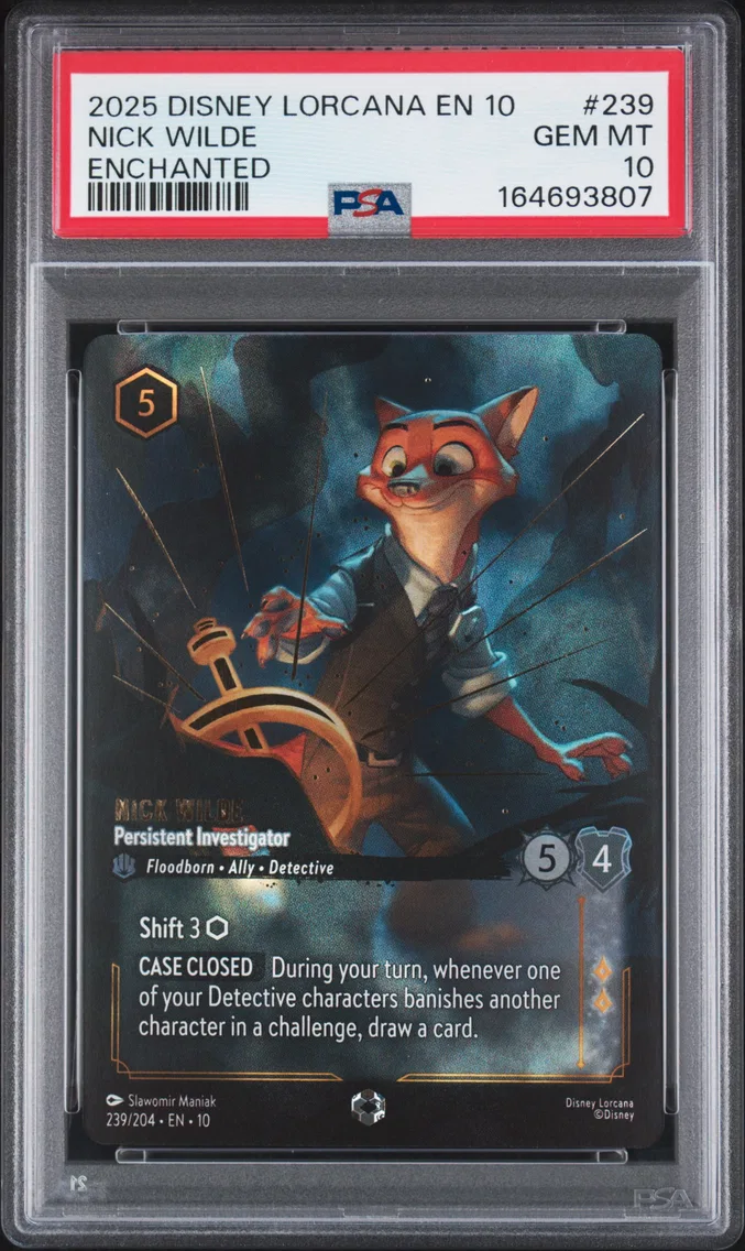 2025 #239 Nick Wilde - Persistent Investigator PSA 10 Disney Lorcana EN 10-Whispers in the Well