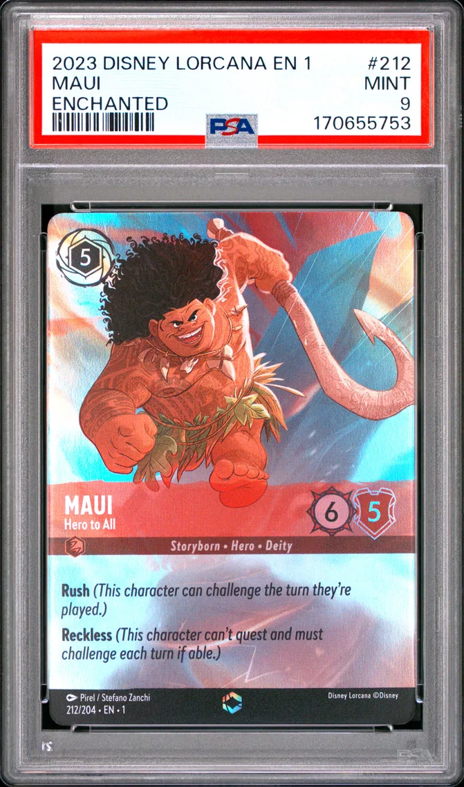 2023 #212 Maui - Hero to All PSA 9 Disney Lorcana EN 1-the First Chapter