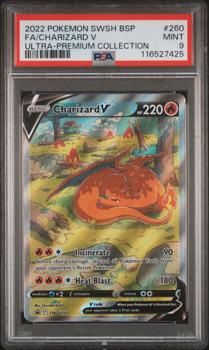 2022 #260 Full Art/Charizard V PSA 9 Swsh Black Star Promo