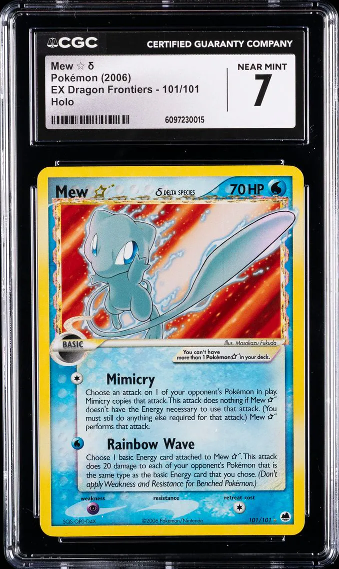 2006 #101 Mew Goid Star CGC 7 EX Dragon Frontiers - English Pokemon