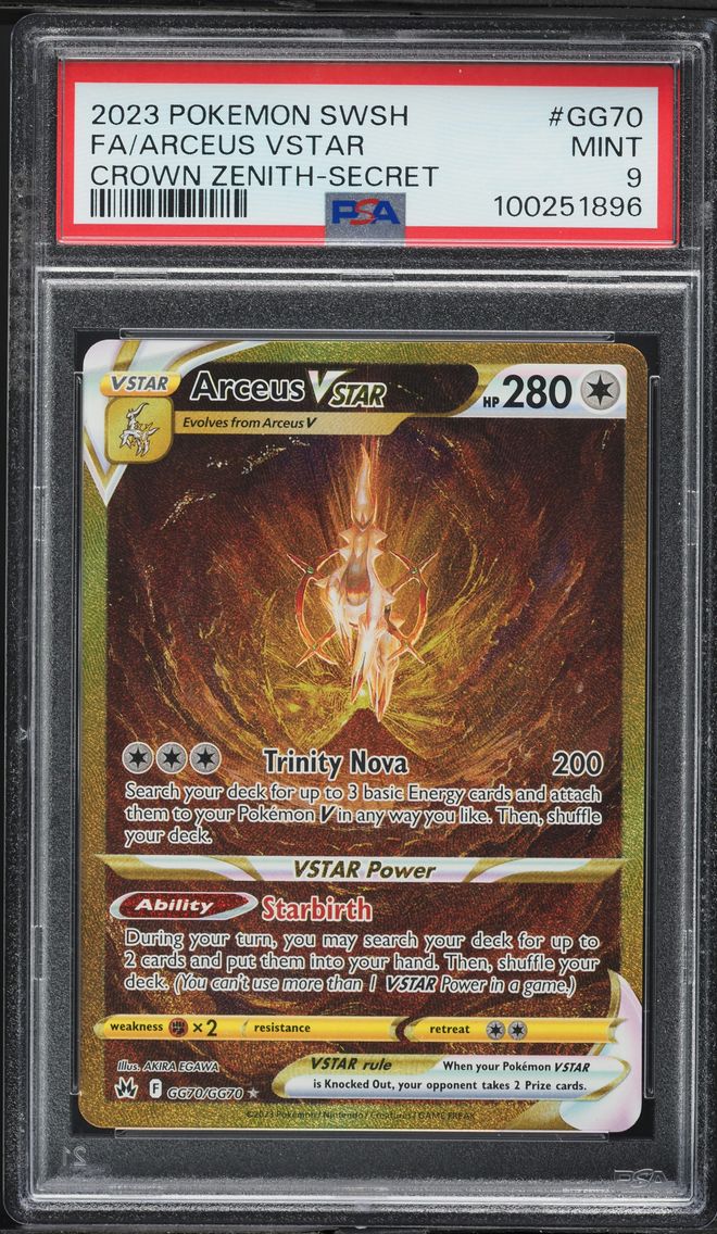 2023 #GG70 Full Art/Arceus Vstar PSA 9 Sword and Shield Crown Zenith Pokemon