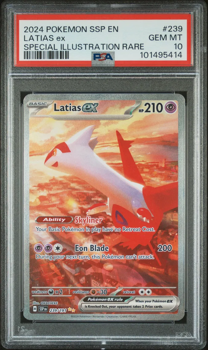 2024 #239 Latias EX PSA 10 Ssp EN-Surging Sparks