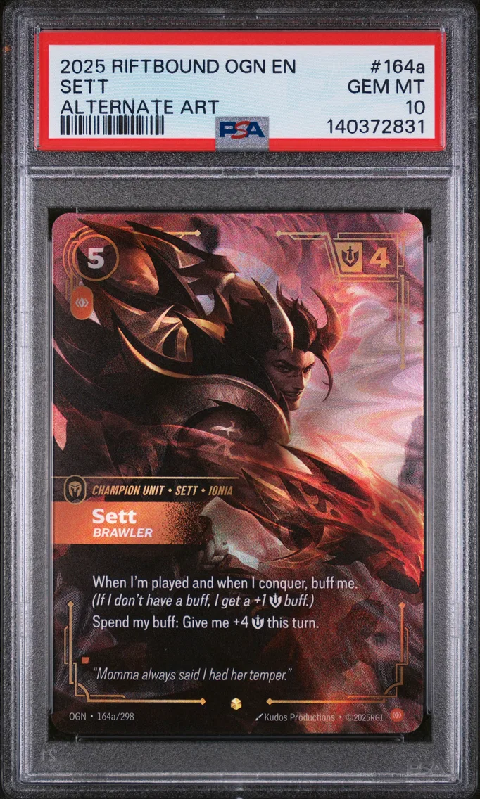 2025 #164a Sett - Brawler PSA 10 Riftbound: League of Legends Ogn-Origins