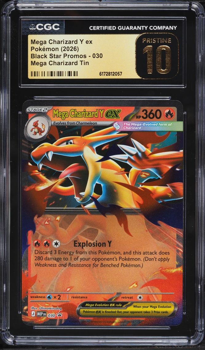 2026 Pokemon Mega Evolution Promo Tin Mega Charizard Y Ex #30 CGC 10 PRISTINE