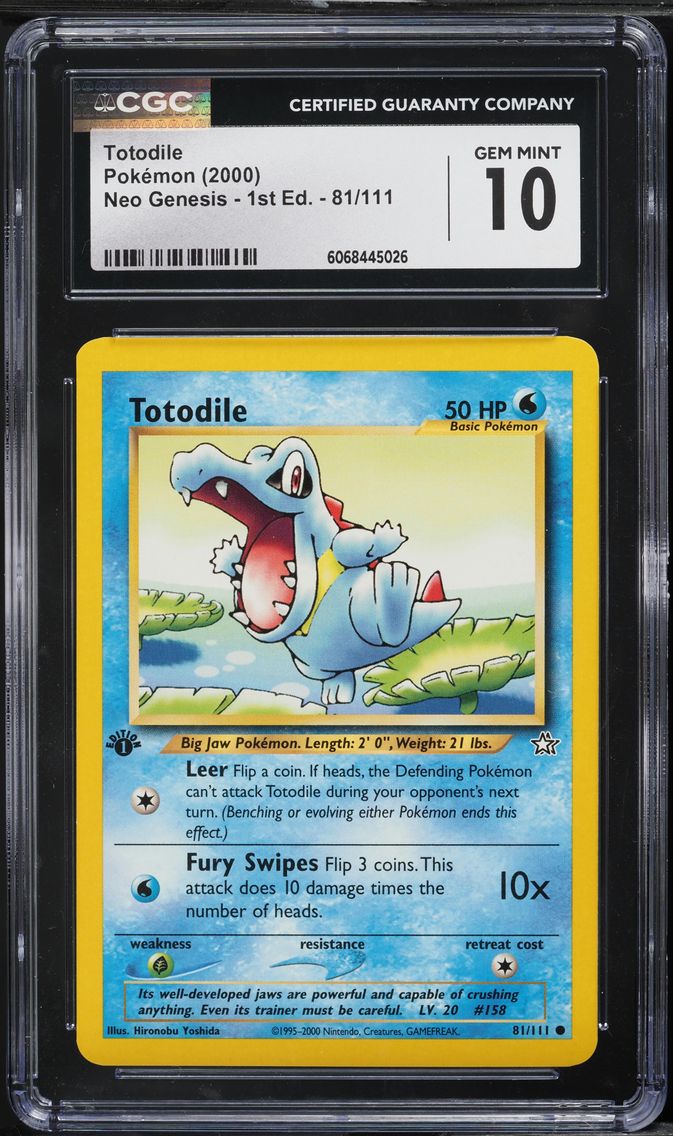 2000 #81 Totodile CGC 10 Neo Genesis 1st Edition Pokemon