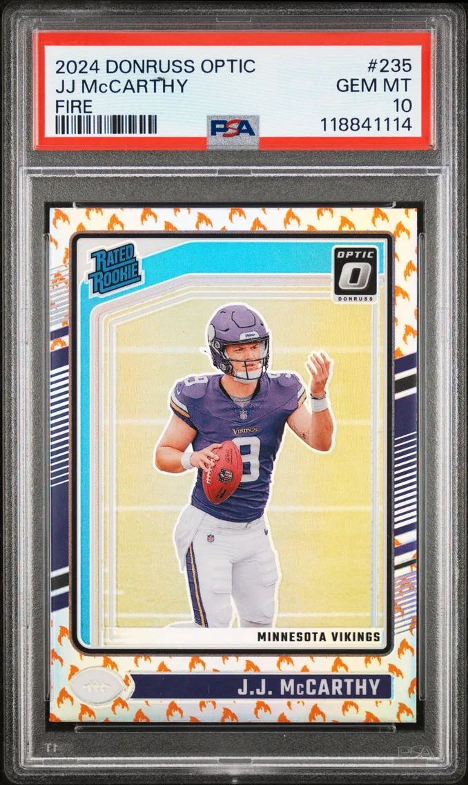 2024 #235 JJ McCarthy PSA 10 Panini Donruss Optic