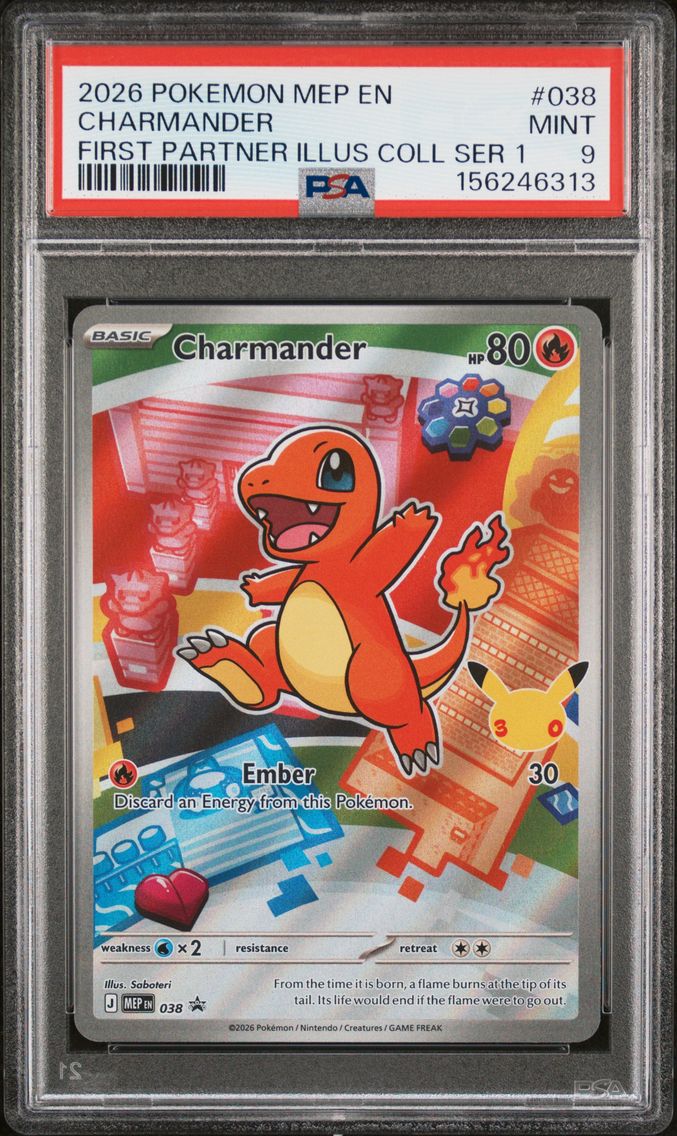 2026 #038 Charmander PSA 9 Mep EN-Me Black Star Promo