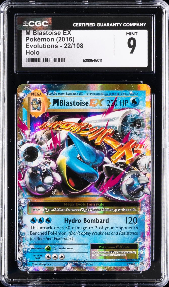 2016 #22 M Blastoise EX CGC 9 XY Evolutions Pokemon