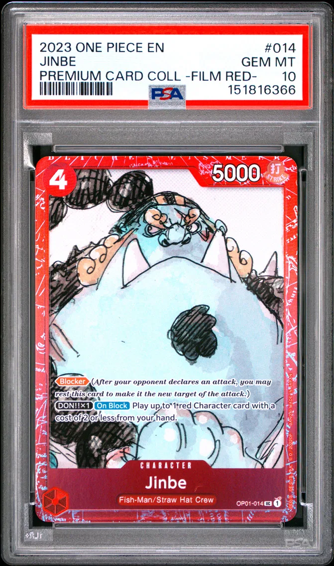 2023 #014 Jinbe PSA 10 One Piece Premium Card Collection -One Piece Film Red-